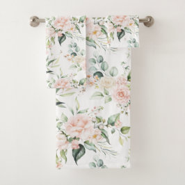 Elegante Blush Roze Eucalyptus Bad Handdoek