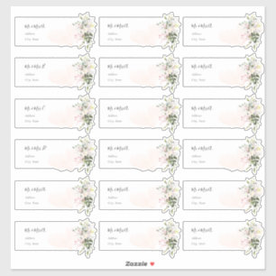 Elegante Blush Roze Eucalyptus Gast Adresetiketten Sticker