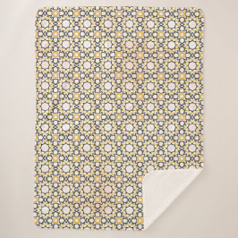 Elegante Blush Roze Geometrische Sherpa Gooi Deken