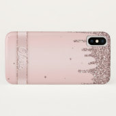 Elegante blush roze girly glitter vloeistof Case-Mate iPhone case (Achterkant (horizontaal))