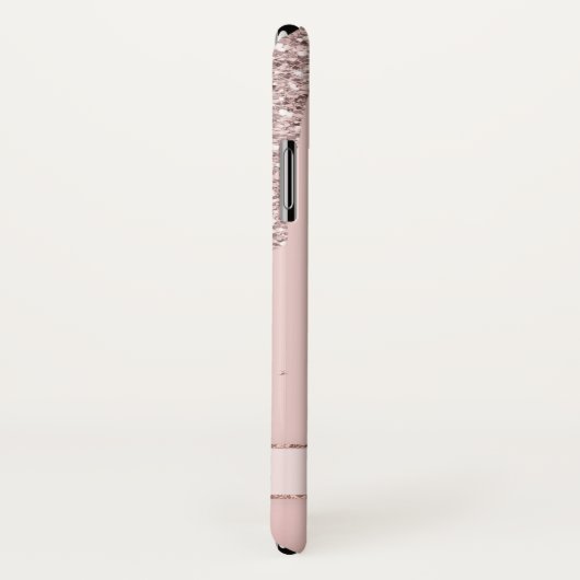 Elegante blush roze girly glitter vloeistof Case-Mate iPhone case (Achterkant / rechts)