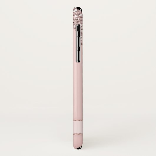 Elegante blush roze girly glitter vloeistof Case-Mate iPhone case (Achterkant/links)