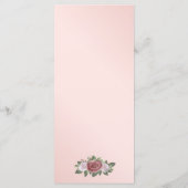 Elegante Blush Roze Goud Bloemen Trouwmenu Menu (Achterkant)