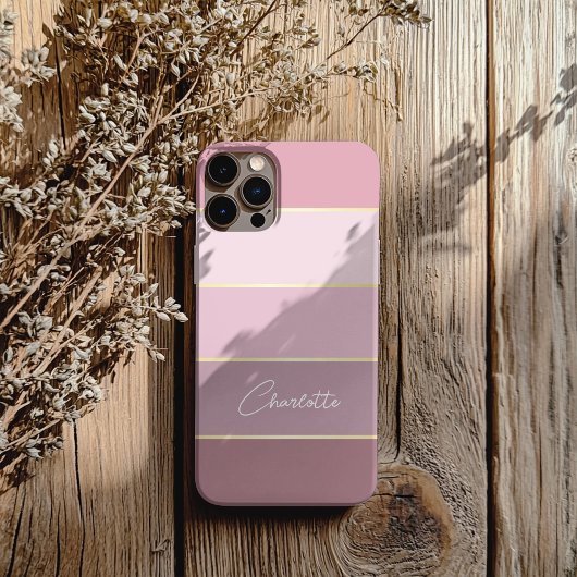 Elegante blush roze goud Gepersonaliseerde Kleur S Case-Mate iPhone Case