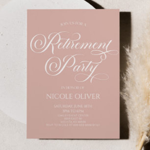 Elegante Blush Roze Minimalistische Pensioen Parti Kaart