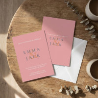 Elegante Blush Roze Moderne Ampersand bruiloft