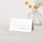 Elegante Blush Roze Monogram Bruiloft Plaats Kaart (Voorkant)