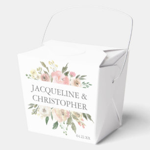 Elegante Blush Roze Pioen Bloemen bruiloft fortuin Bedankdoosjes