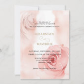 Elegante Blush Roze Rose Budget QR-code Trouwen Kaart (Voorkant)