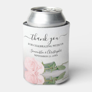 Elegante Blush Roze Rose Romantische bruiloft Dank Blikjeskoeler