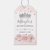 Elegante Blush Roze Zilveren Kroon Dank u wel Cadeaulabel (Voorkant)