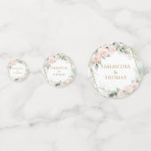 Elegante blush rozen groen goud schittert bruiloft confetti (Voorkanten)