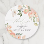 Elegante Blush & Sage Groene Bruiloft Favor Labels (Voorkant)