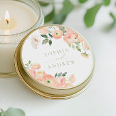 Elegante Blush & Sage Groene Bruiloft Ronde Sticker