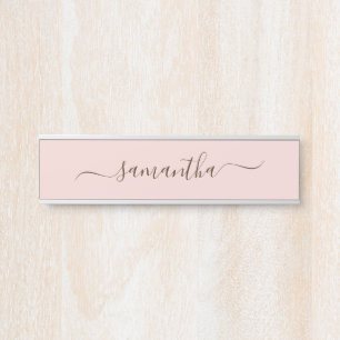 Elegante Blush Swash Naam Deurbordje
