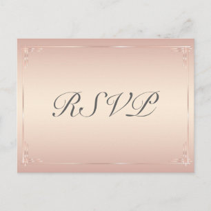 Elegante Blush Trouw RSVP-briefkaarten Uitnodiging Briefkaart