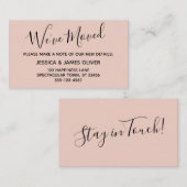 Elégante, Blush Typographie Carte "We have Moved" (Devant / Derrière)