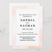 Elegante Blush Waterverf bruiloft uitnodiging (Voorkant / Achterkant)