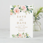 Elegante Blush Waterverf Save the Date Kaarten (Staand voorkant)