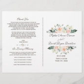 Elegante Blush Witte Crème Bloemige Trouwprogramma (Voorkant)