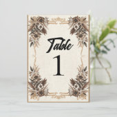 Elegante Boheemse Bloemen Trouwtafel Kaart (Staand voorkant)