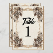 Elegante Boheemse Bloemen Trouwtafel Kaart (Voorkant / Achterkant)