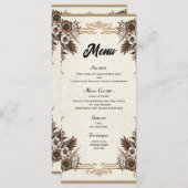 Elegante  Boheemse Bloemen Wedding Menu (Voorkant / Achterkant)