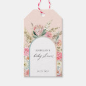 Elegante Boheemse Bloemenkraam Monogram Cadeaulabel (Voorkant)