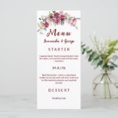 Elegante Boheemse Bloemige Trouwmenu Sjabloon Menu (Staand voorkant)