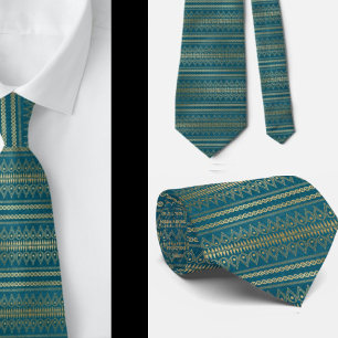 Elegante Boheemse Boho Abstract Teal Kraag Stropda Stropdas