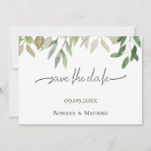 Elegante Boheemse Deep Green bruiloft Save The Date (Voorkant)
