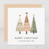 Elegante Boheemse Kerstmis dennenboom groet Feestdagenkaart (Voorkant / Achterkant)