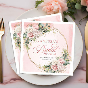 Elegante Boheemse Roze Roze Groene Bruiloftfeest Servet