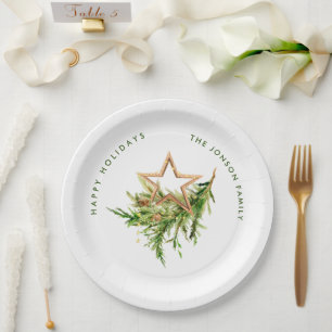 Elegante Bohemian Merry Christmas Compositie Papieren Bordje