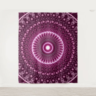 Elegante bohemien kleurrijke abstracte roze healin wandkleed