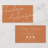 Elegante Boho Aarde Neutrale Chique Terracotta Mod Visitekaartje (Voorkant / Achterkant)