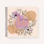 Elegante Boho abstracte bloemen Notitieboek (Voorkant)