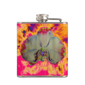 Elegante boho abstracte waterverf orchidee schilde heupfles (Achterkant)