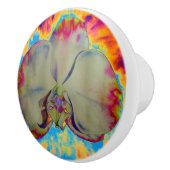 Elegante boho abstracte waterverf orchidee schilde keramische knop (Rechts)