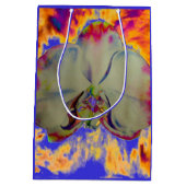 Elegante boho abstracte waterverf orchidee schilde medium cadeauzakje (Achterkant)