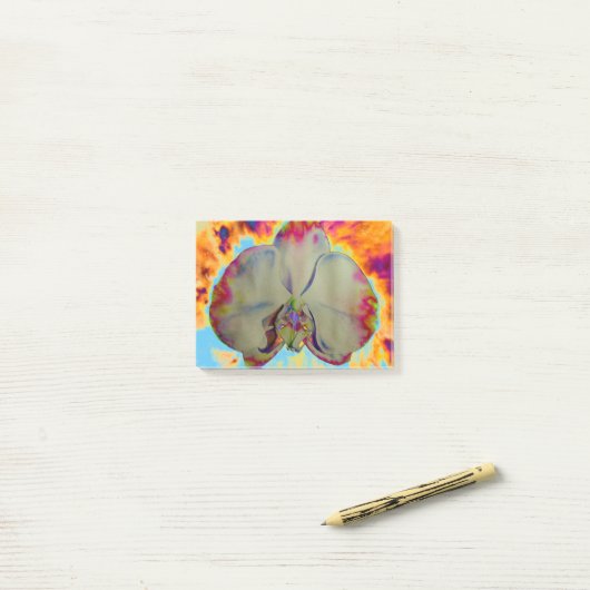Elegante boho abstracte waterverf orchidee schilde post-it® notes (Op bureau)