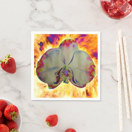 Elegante boho abstracte waterverf orchidee schilde servetten (Insitu)