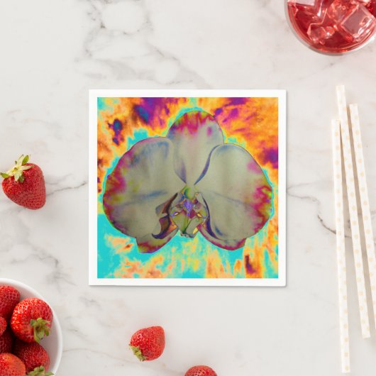 Elegante boho abstracte waterverf orchidee schilde servetten (Insitu)