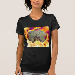 Elegante boho abstracte waterverf orchidee schilde t-shirt