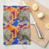 Elegante boho abstracte waterverf orchidee schilde theedoek (Quarter Fold)