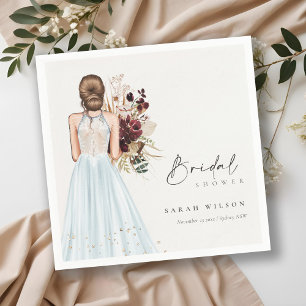 Elegante Boho Aqua Trouwjurk Bruidsdouche Servet