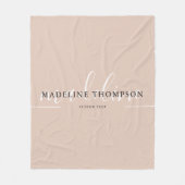 Elegante Boho Beige Typografie Script Naam Fleece Deken (Voorkant)