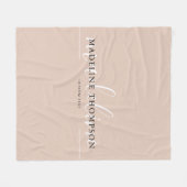 Elegante Boho Beige Typografie Script Naam Fleece Deken (Voorkant (Horizontaal))