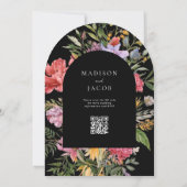 Elegante Boho Black Dutch Floral Wedding Kaart (Achterkant)