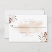 Elegante Boho Bloem Pampas RSVP Kaartje (Achterkant)